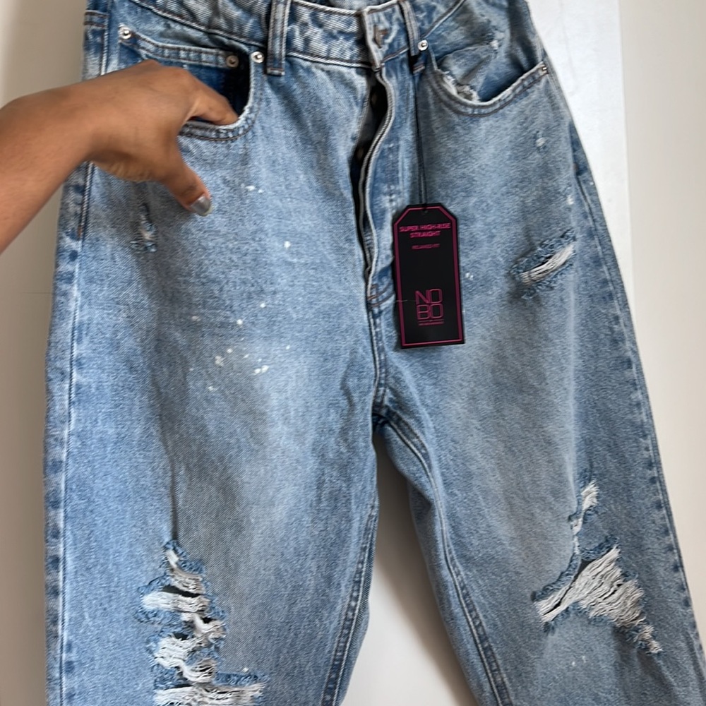 NOBO high rise relaxed straight leg boyfriend jean - Picture 6 of 10